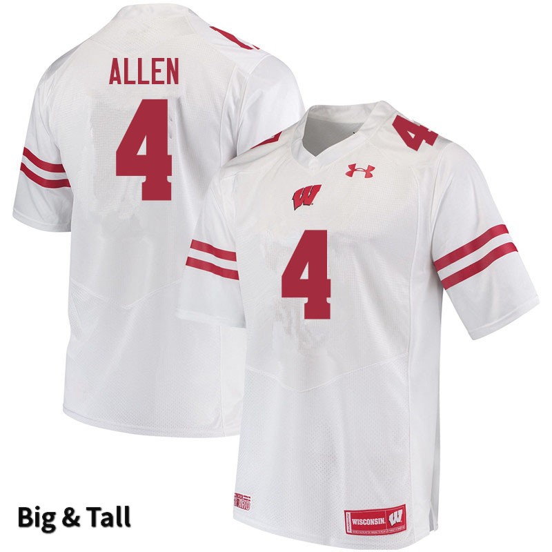 Wisconsin Badgers Men's #4 Markus Allen NCAA Under Armour Authentic White Big & Tall College Stitched Football Jersey NV40H87EX